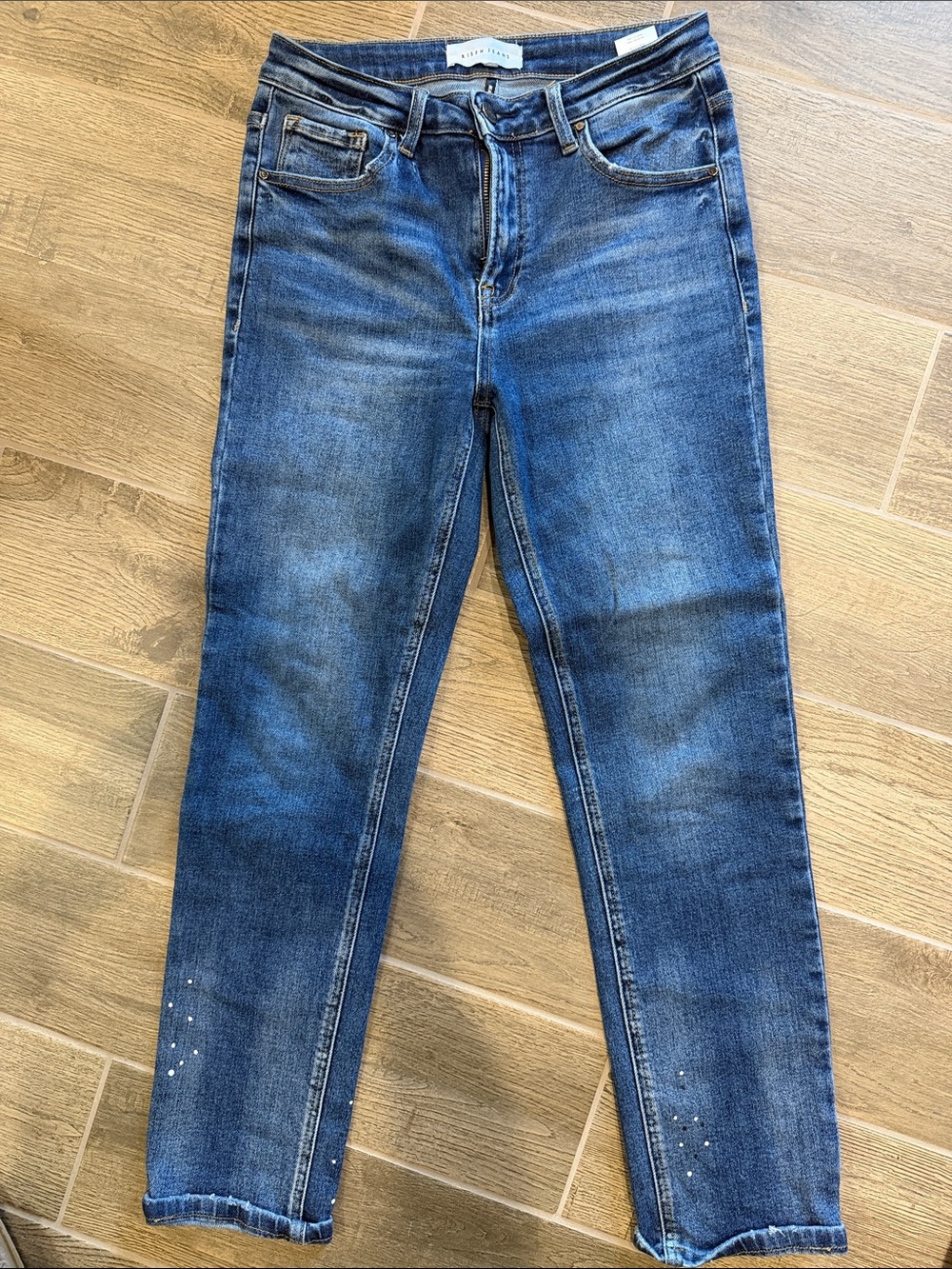 Risen stretchy denim